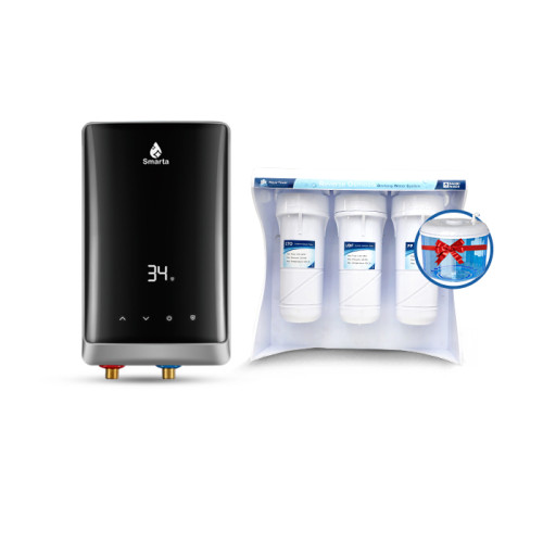 سخان سمارتا 11 + فلتر تحلية مياه اكوا تاور سبع مراحل + قاروة مياه مجانا