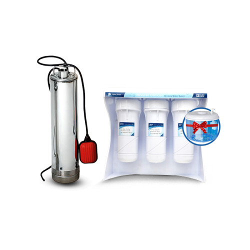 فلتر اكوا تاور لتحية مياه بسبع مراحل + قارورة مياه + مضخة غاطسة زيتاليا مع اتوماتيك داخلى قدرة 1 حصان PL100